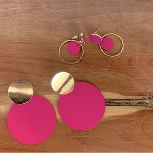 Pink and Gold earring set